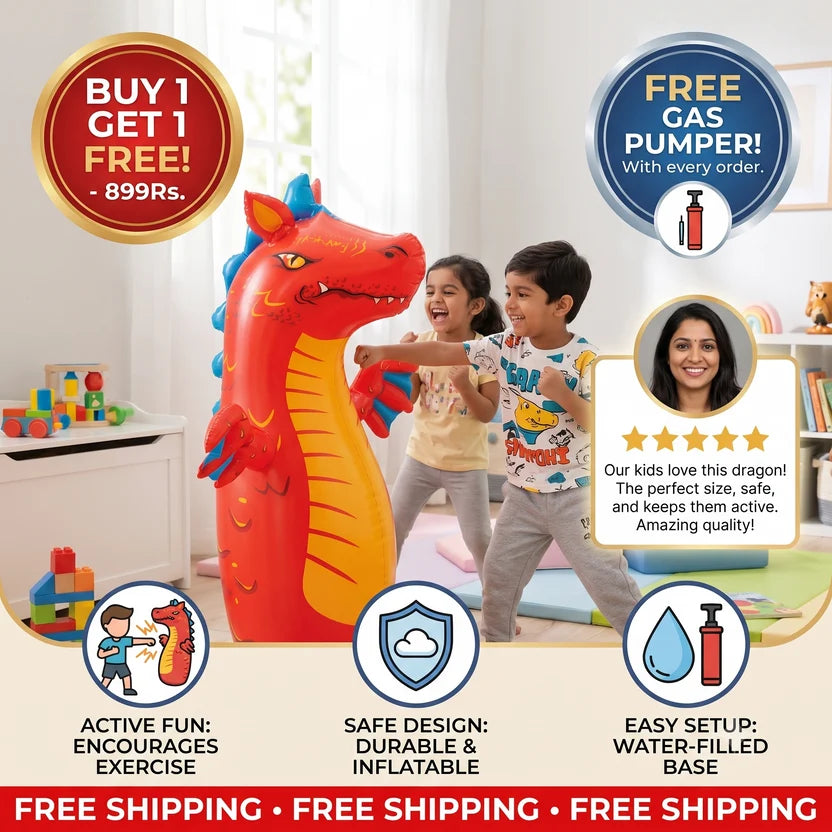 Kids Inflatable Punching Bag – Animal Design with Water-Filled Base | Boosts Physical Activity