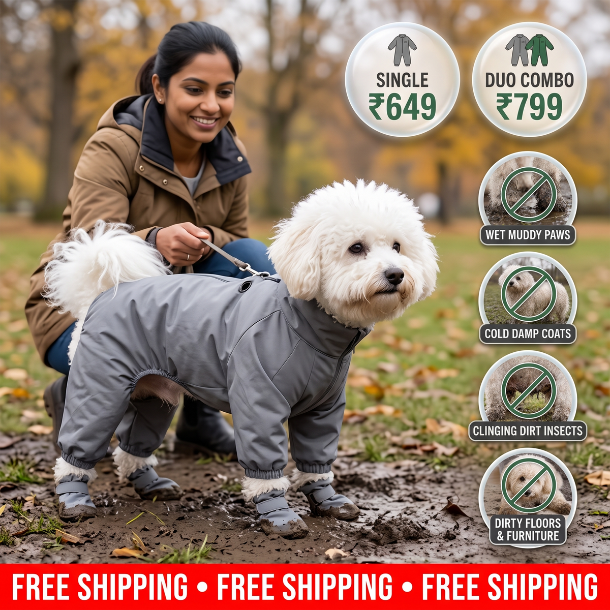 Full-Body Dog Protective Suit | Waterproof & Non-Slip