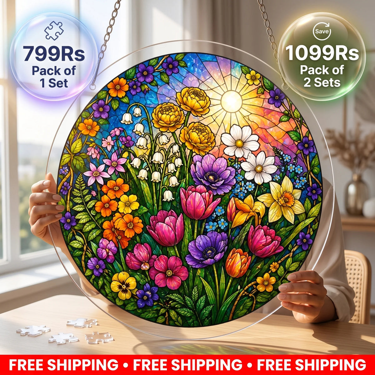 Acrylic Jigsaw Puzzle Set | With Sun-Light Glow