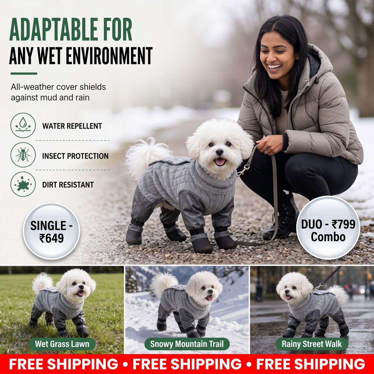 Full-Body Dog Protective Suit | Waterproof & Non-Slip