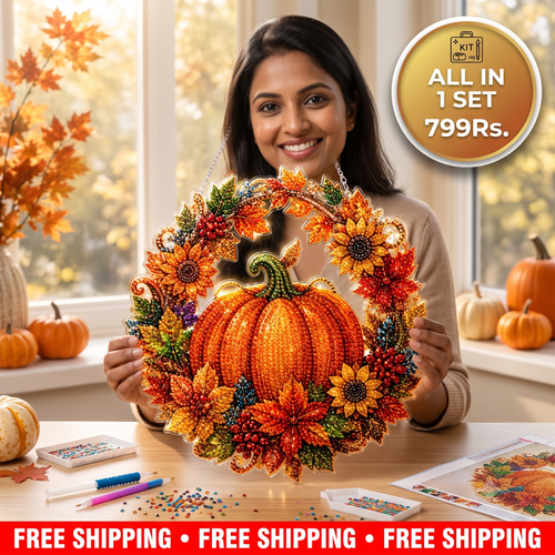 Autumn pumpkin diamond pattern Kit | All in 1 Set