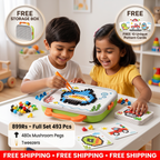 Kids Montessori Mushroom Pegboard Mosaic Puzzle Set | Boosts Creativity & Imagination