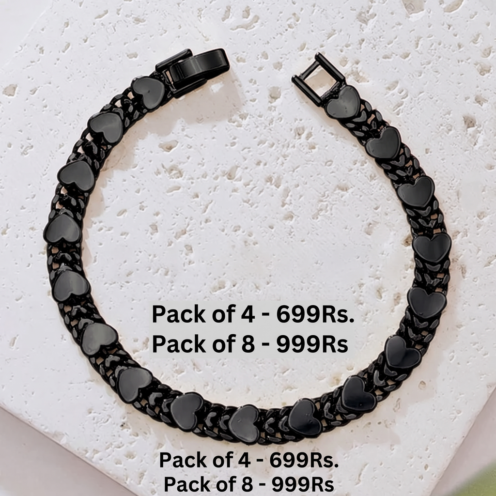 Women's Elegant Heart Link Bracelet | Pack of 4 | Lasts Forever