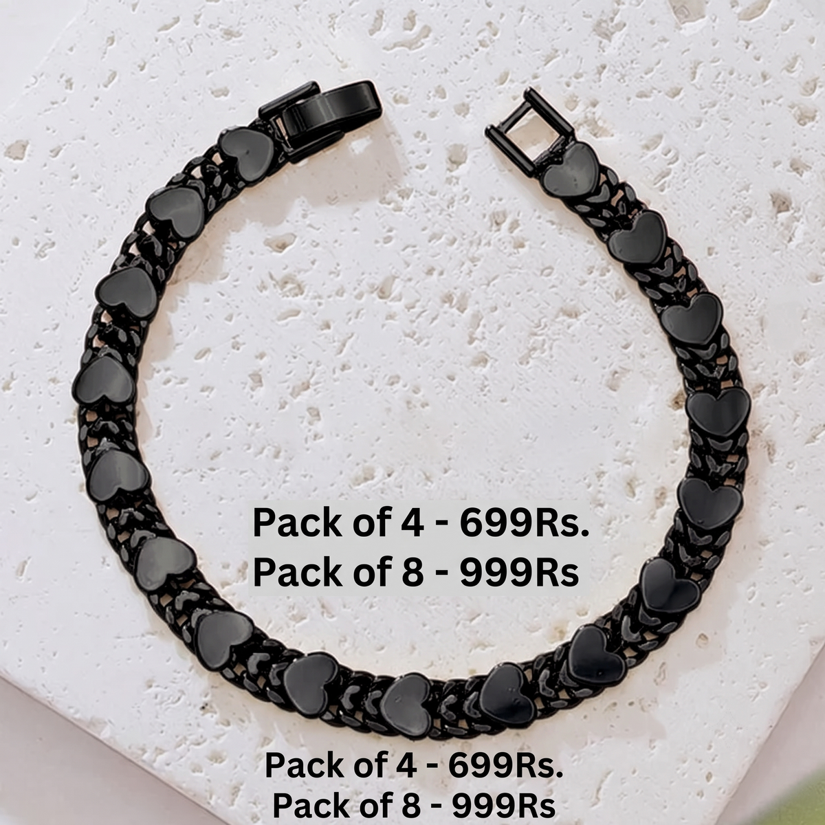 Women's Elegant Heart Link Bracelet | Pack of 4 | Lasts Forever