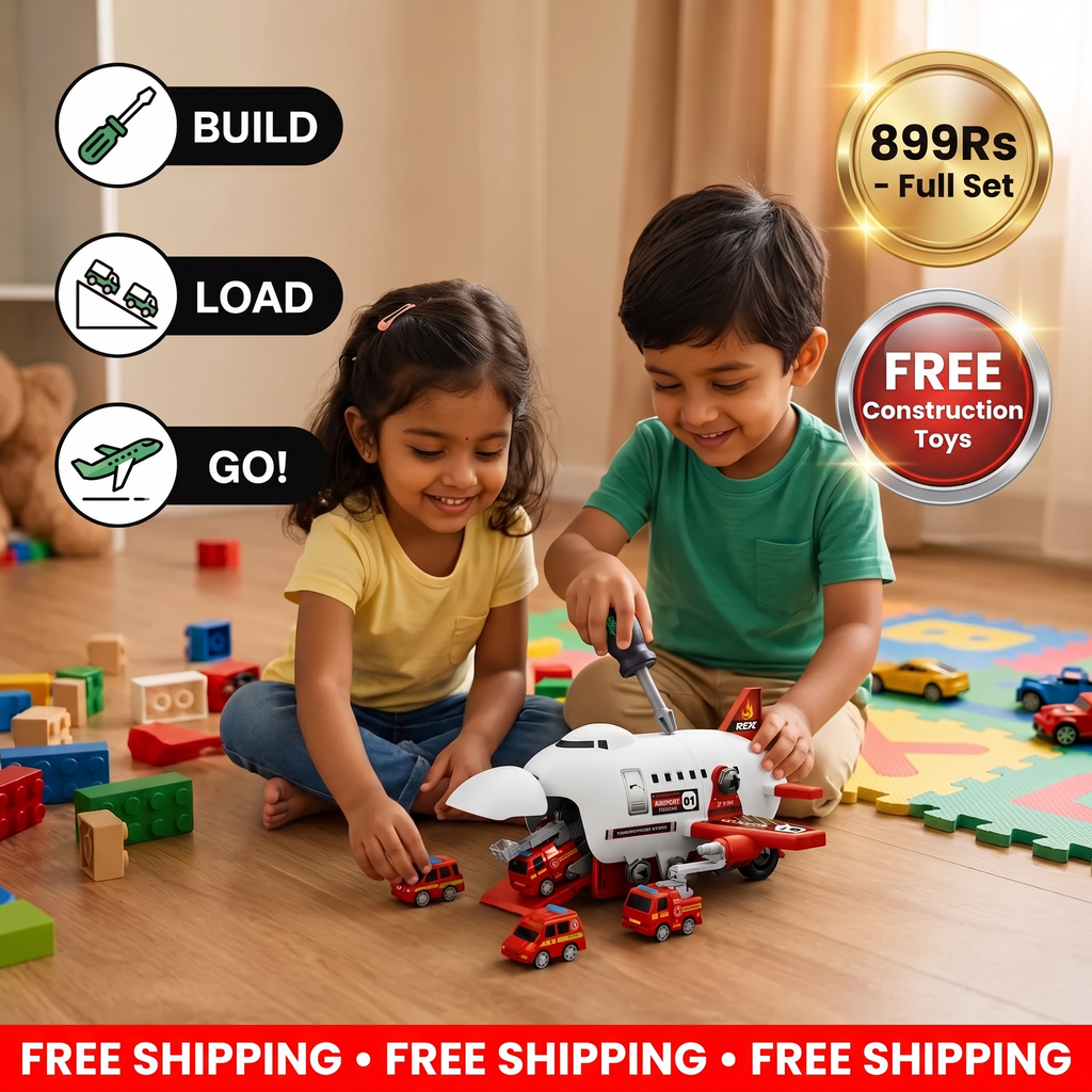 DIY Airplane Transport Truck Playset | WIth FREE Construction Toys