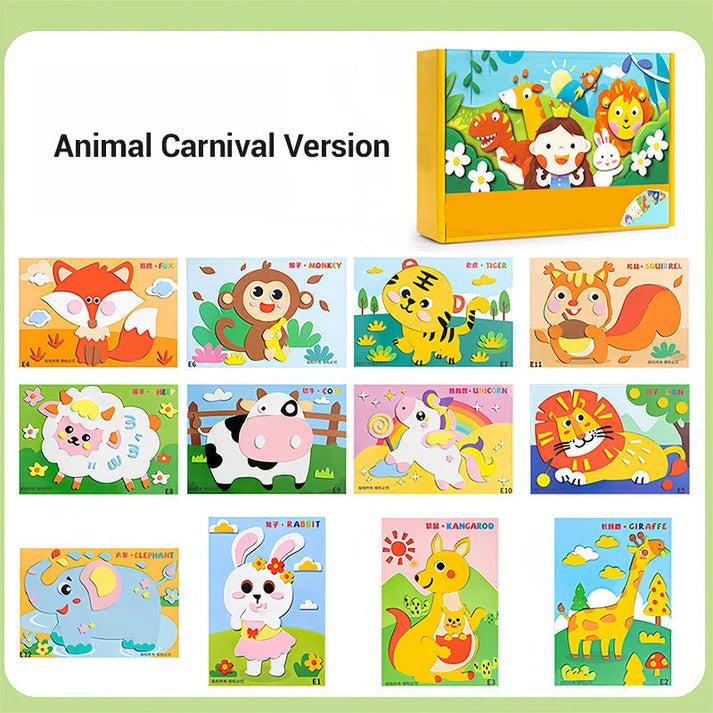 DIY 3D Craft Sticker Set for Kids | Pack of 12